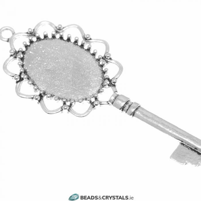 Antique Silver Oval 18x25mm Key Mount, 1 piece