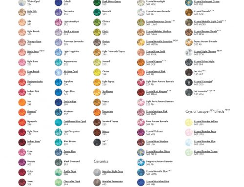 SS No Hot Fix Colour Chart