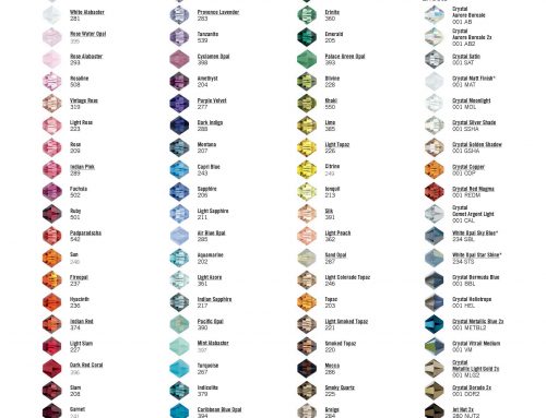 Swarovski Bicone Bead Colour Chart