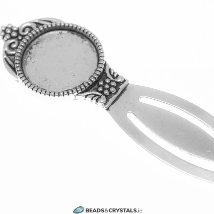 Antique Silver 20mm Round Book Maker, 1 piece