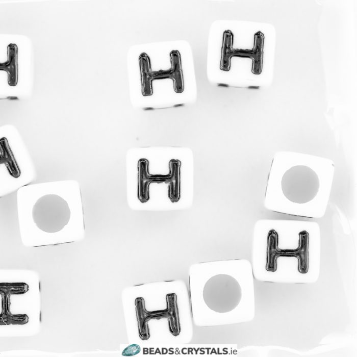 "H" Alphabet Beads  (100 pieces)
