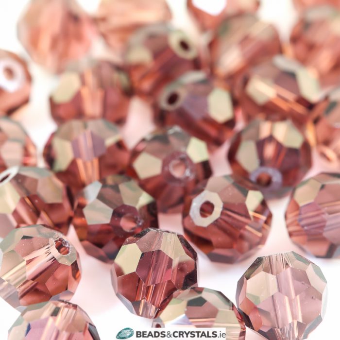 Amethyst Purple Facetted Round Glass Beads,