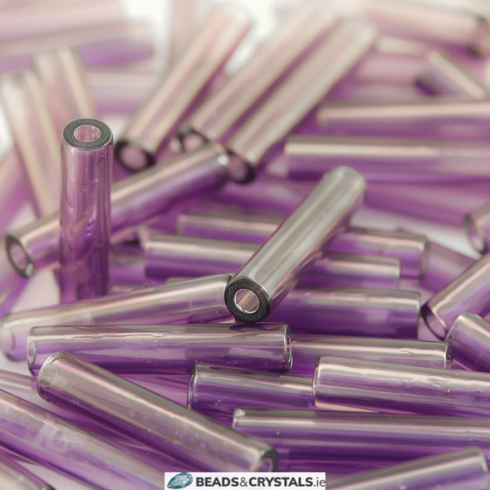 Acrylic Purple Long Tube 20x4mm (10 pieces)