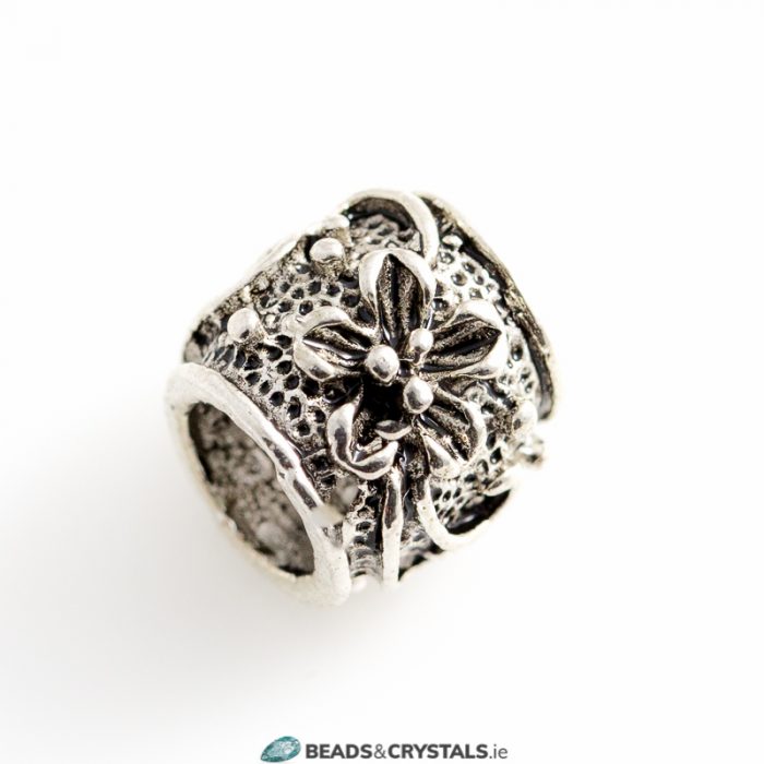 Silver Pandora Style, Barrel Bead, 3 pieces