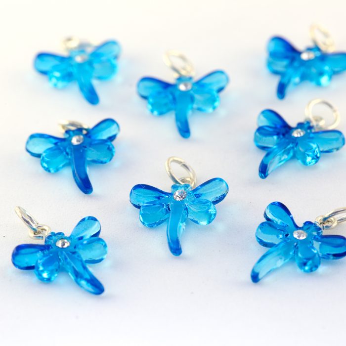 Acrylic Blue Dragonfly with Ring (10 pieces)