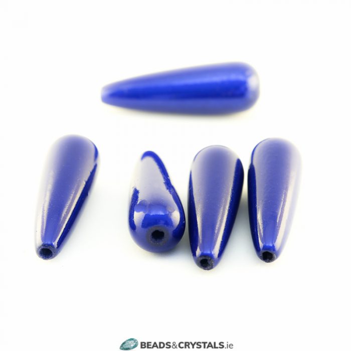 Blue Miracle Drop bead 30x10mm (10 pieces)