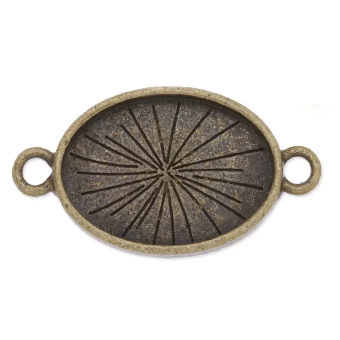 Bronze Oval 18x25mm  2 loop Bracelet Mounts