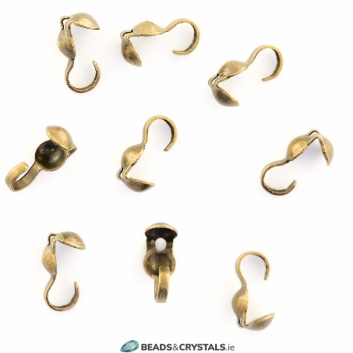 Bronze Calotts/Clamshell Bead Tips (72 pieces)