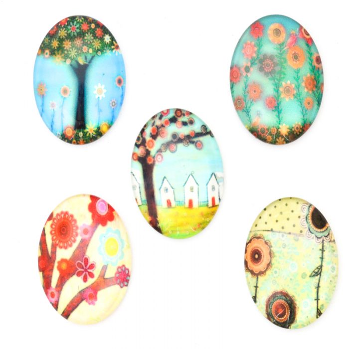 Mixed 18x25mm Garden x 10 pieces