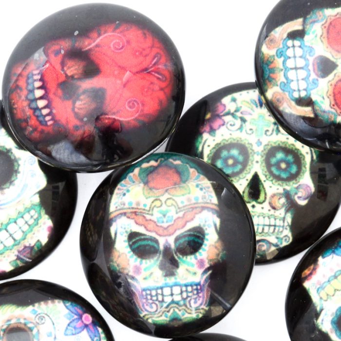 Mixed 25mm Day of the Dead x 5 pieces