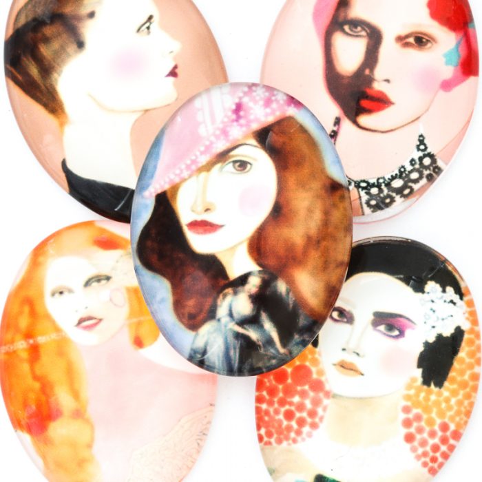 Mixed 30x40mm Fashion Women x 5 pieces