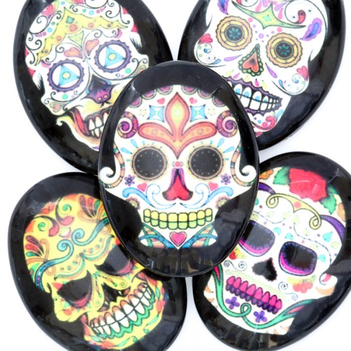Mixed 18x25mm Day of The Dead x 10 pieces