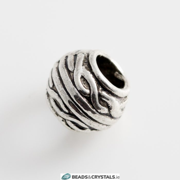 Silver Pandora Style, Celtic Round Bead, 3 pieces