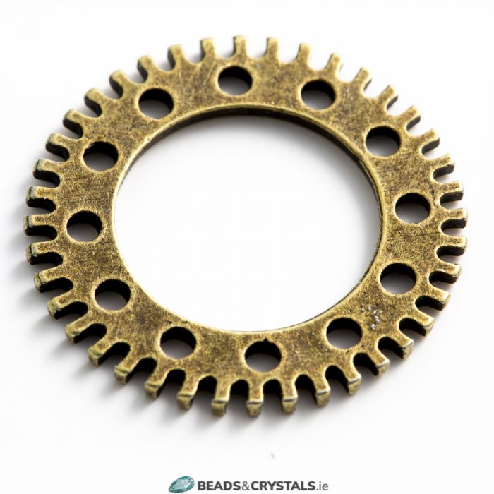 Bronze Steampunk Cog Gear, 12 Hole, 20mm
