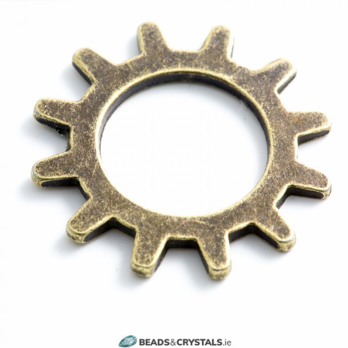 Bronze Steampunk Cog Gear, 12 Prong, 20mm