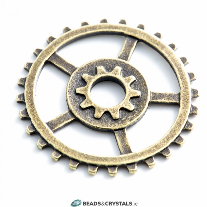 Bronze Steampunk Cog Gear, 5 Spoke, 20mm
