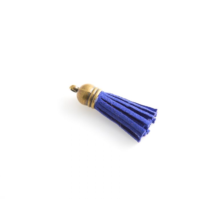 Blue Suede Tassel, 4cm