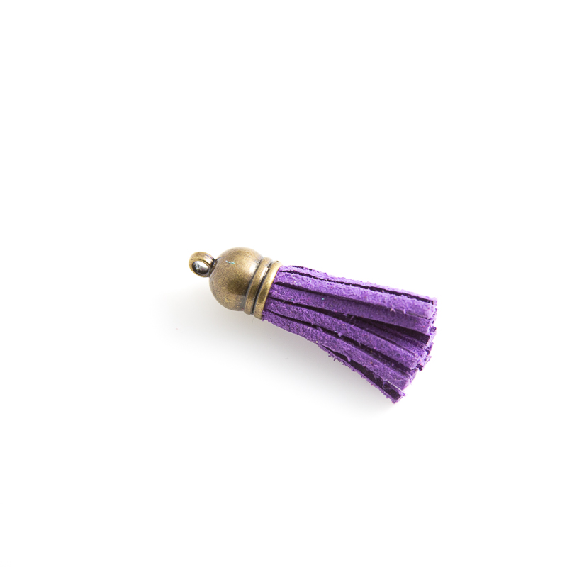 Purple Suede Tassel, 4cm Beads and Crystals Dublin Ireland
