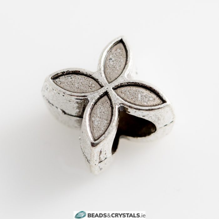 Silver Pandora Style, Flower Bead, 3 pieces