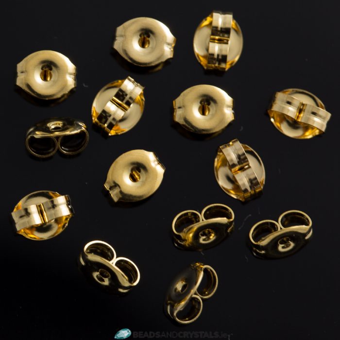 Earring Backs, Butterfly Backs, Scrolls, Gold Plated