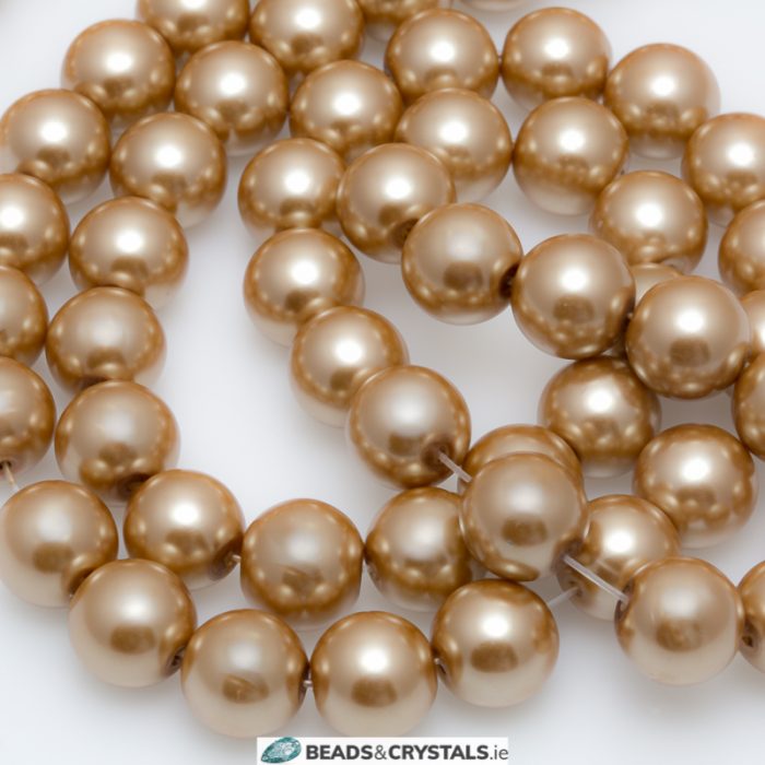 Warm Gold Glass Pearls