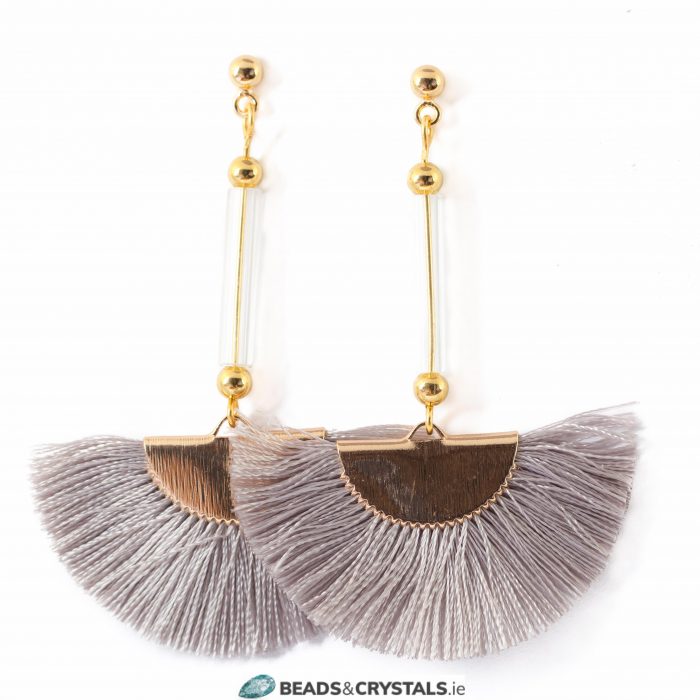 Grey Fan Tassel Earring KIT