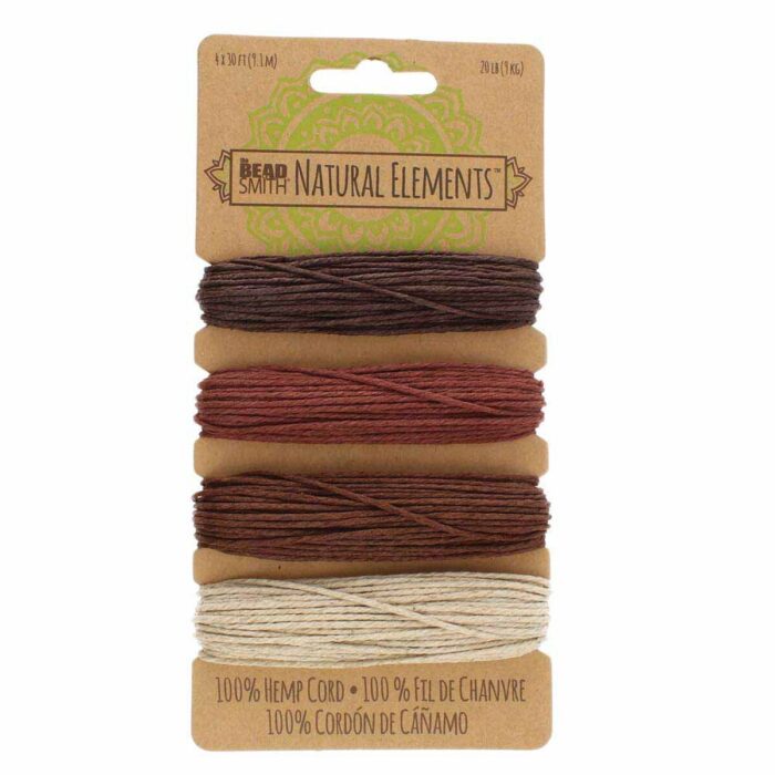 Hemp, BRONZE SHADES , 1mm/20LB,  4x30ft lengths
