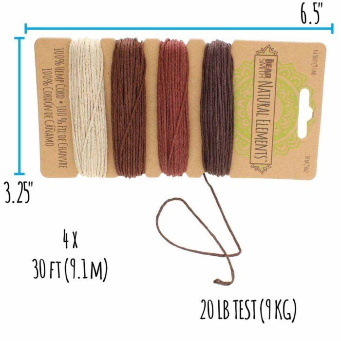 Hemp, BRONZE SHADES , 1mm/20LB,  4x30ft lengths - Image 2