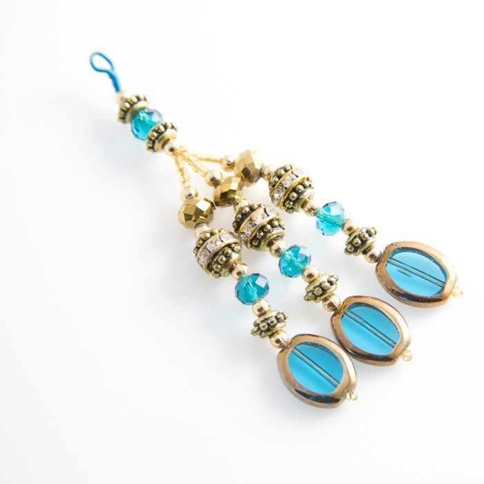 Turquoise Jodha 3 Drop Glass Tassel