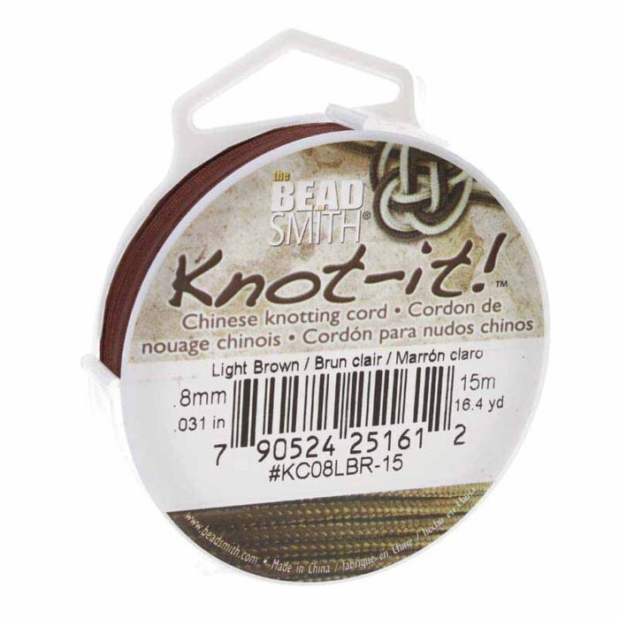 Chinese Knotting Cord, LIGHT BROWN, .8mm