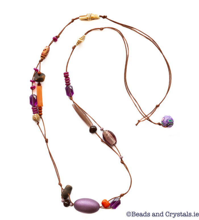 KNOTTED NECKLACE -AMETHYST