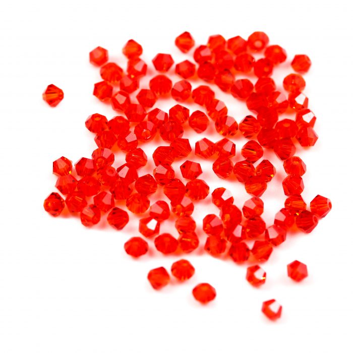 4mm Bicone, Light Siam Red