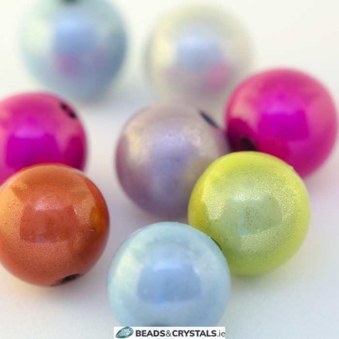 Mixed Miracle Round Beads, 12mm, (15 pieces)