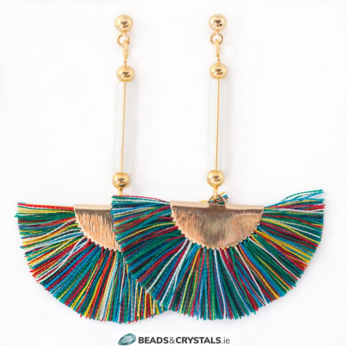 Multi Coloured Fan Tassel Earring KIT