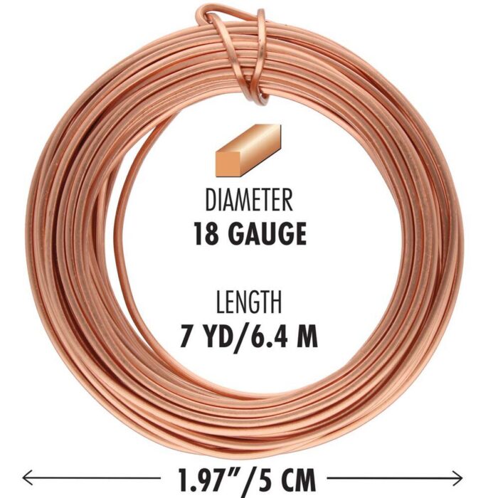 Copper 1.0mm (18g) SQUARE Craft Wire - Image 3