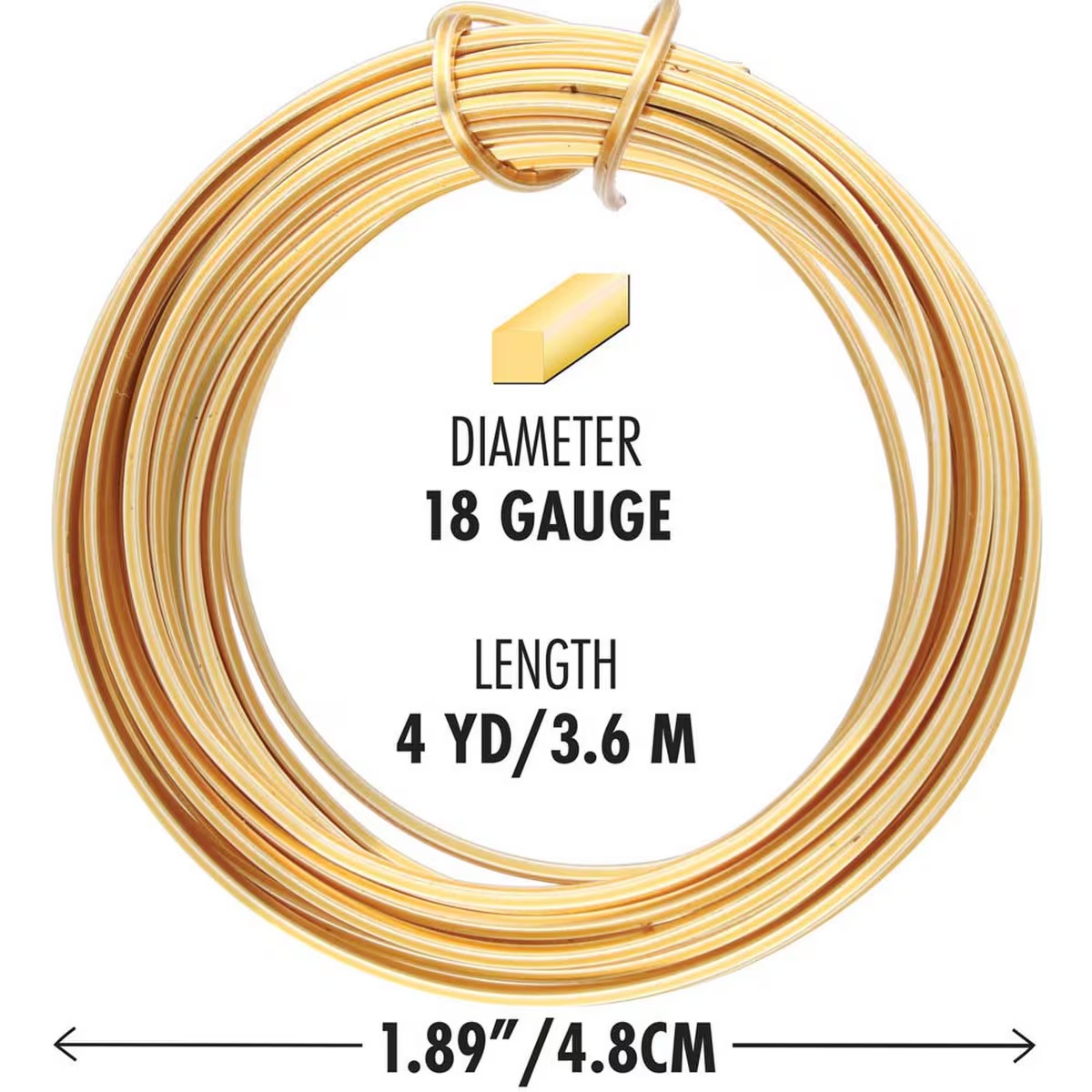 Gold 1.0mm (18g) SQUARE Craft Wire - Image 3