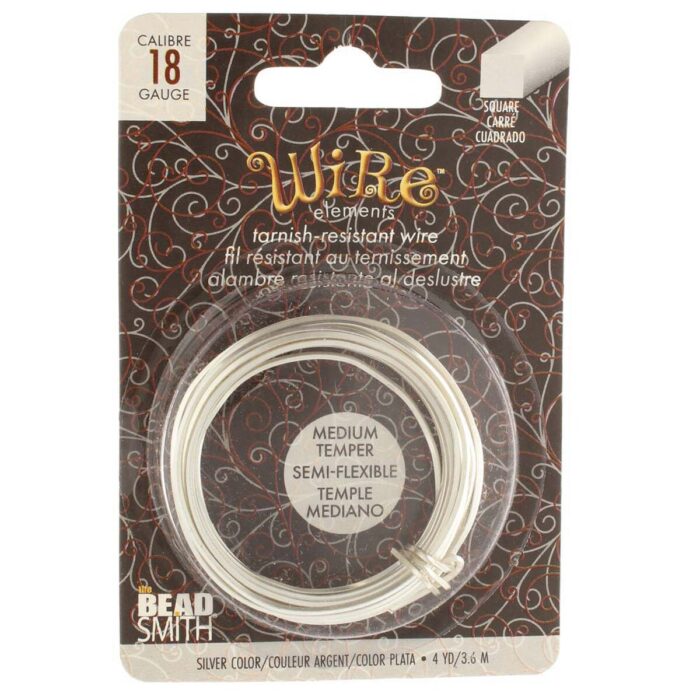 Silver 1.0mm (18g) SQUARE Craft Wire