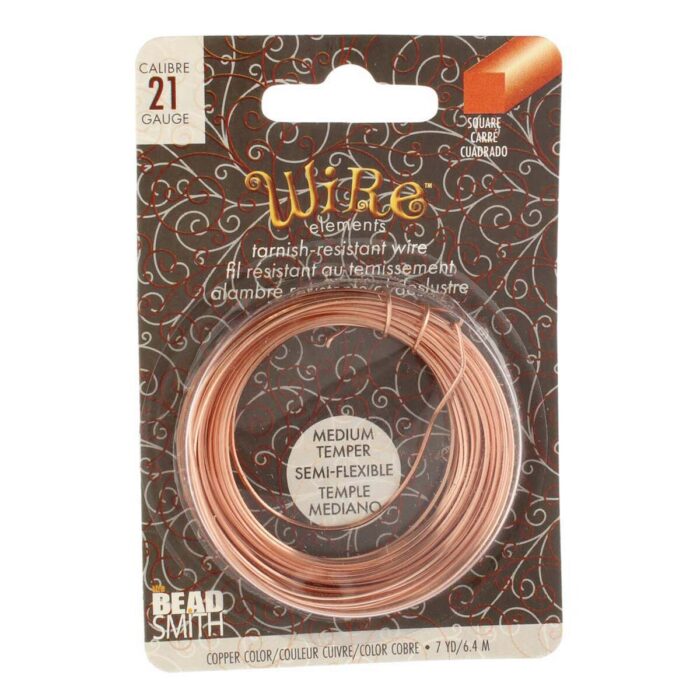 Copper .7mm (21g) SQUARE Craft Wire