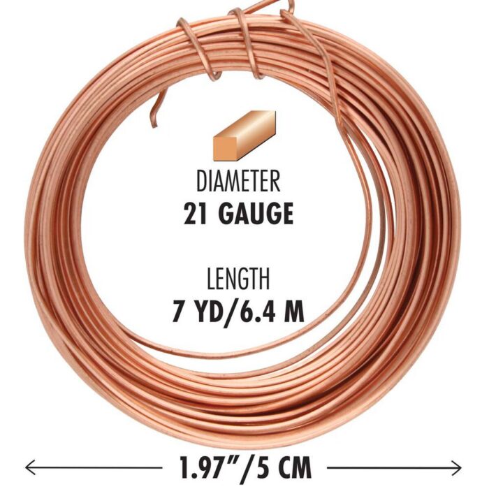 Copper .7mm (21g) SQUARE Craft Wire - Image 2