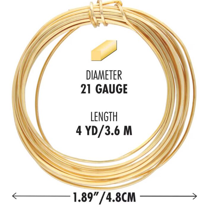 Gold .7mm (21g) SQUARE Craft Wire - Image 3