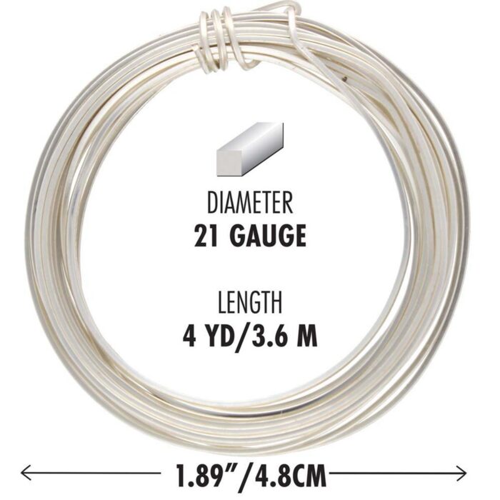 Silver .7mm (21g) SQUARE Craft Wire - Image 2