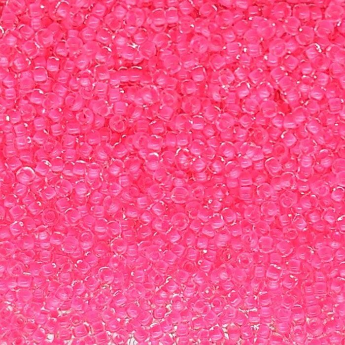 Neon Pink Lined Crystal, 6/0, 08777