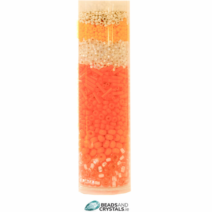 Seed Bead Mix, 65g ORANGE