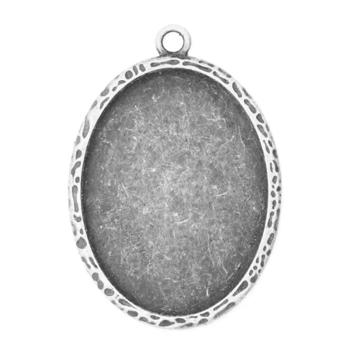 Silver Oval 30x40mm Pendant, 1 piece