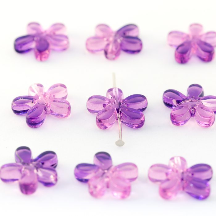 Acrylic Purple Flower 15x13mm (10 pieces)