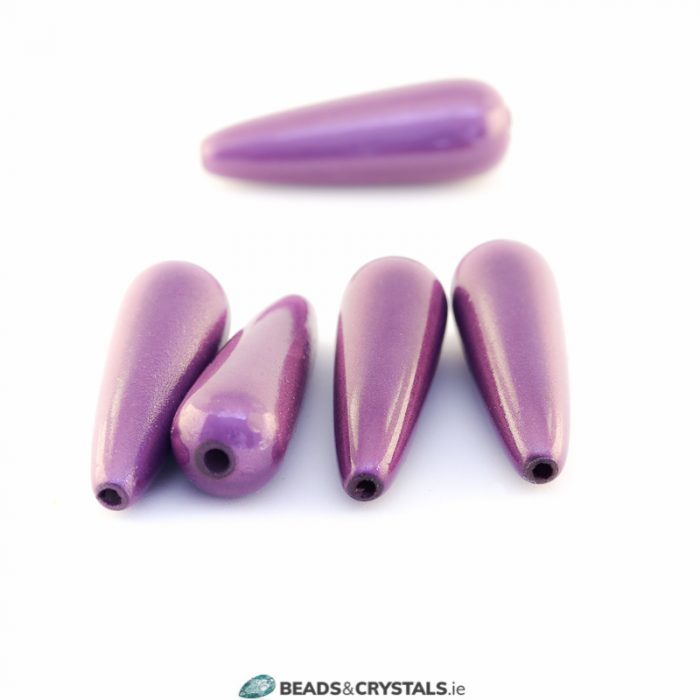 Purple Miracle Drop bead 30x10mm (10 pieces)