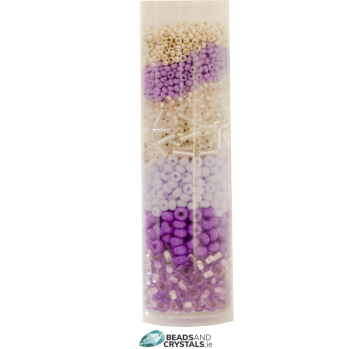 Seed Bead Mix, 65g PURPLE
