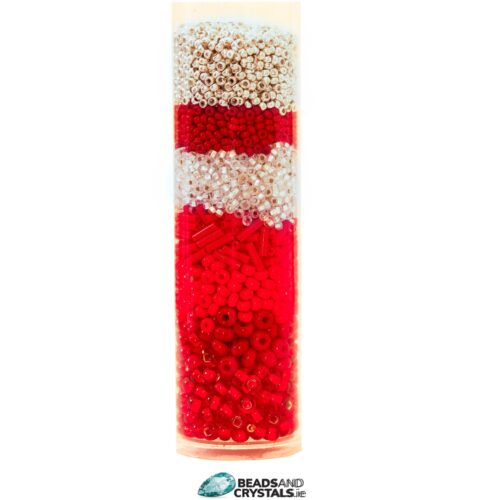Seed Bead Mix, 65g RED