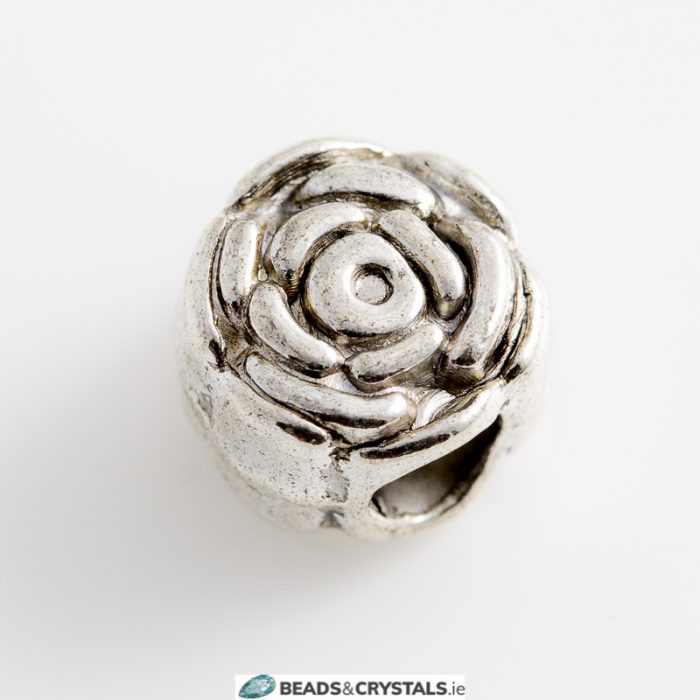 Silver Pandora Style, Rose Bead, 3 pieces