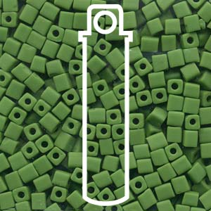 Square 4x4mm FROSTED GREEN, 411F